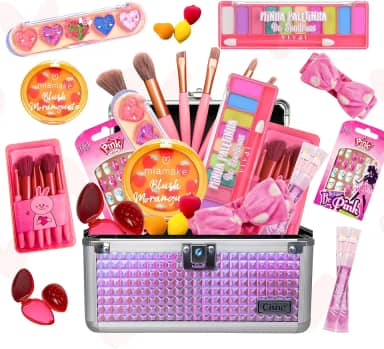 Maleta de Maquiagem Infantil Criança Meninas Presente Make Colorida Maleta Rosa
