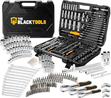 Jogo de Soquetes e Chaves 216 Peças The Black Tools TKF216 – Encaixe 1/4", 3/8", 1/2" Maleta Organizada – Aço Cromo Vanádio