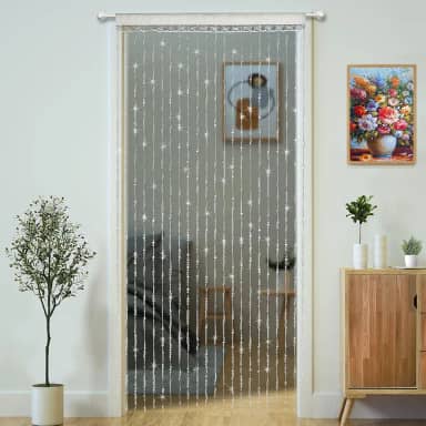 YaoYue Cortinas de porta com contas de cristal para porta diamante acrílico corte octaédrico contas penduradas hippie armário decoração de quarto (35,5 × 79 pol/100 × 200 cm, 22 tiras)