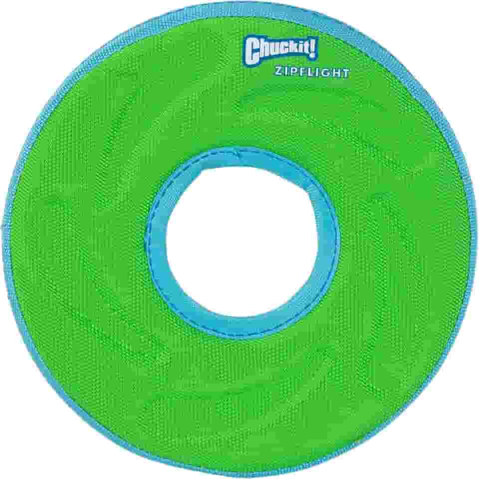 ChuckIt! Zipflight Flyer Frisbee e brinquedo para cães que flutua; suave nos dentes e gengivas do cachorro; médio