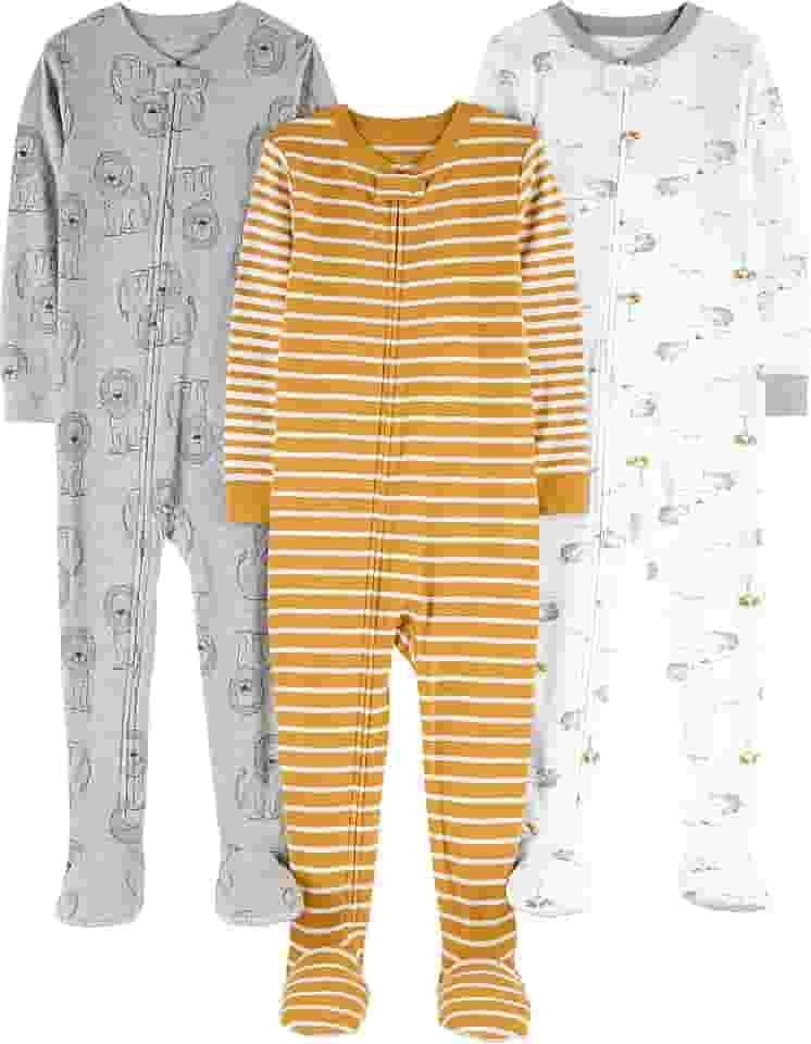 Macacão de dormir para bebês Pijama de algodão com pés justos Simple Joys by Carter'sMeninos