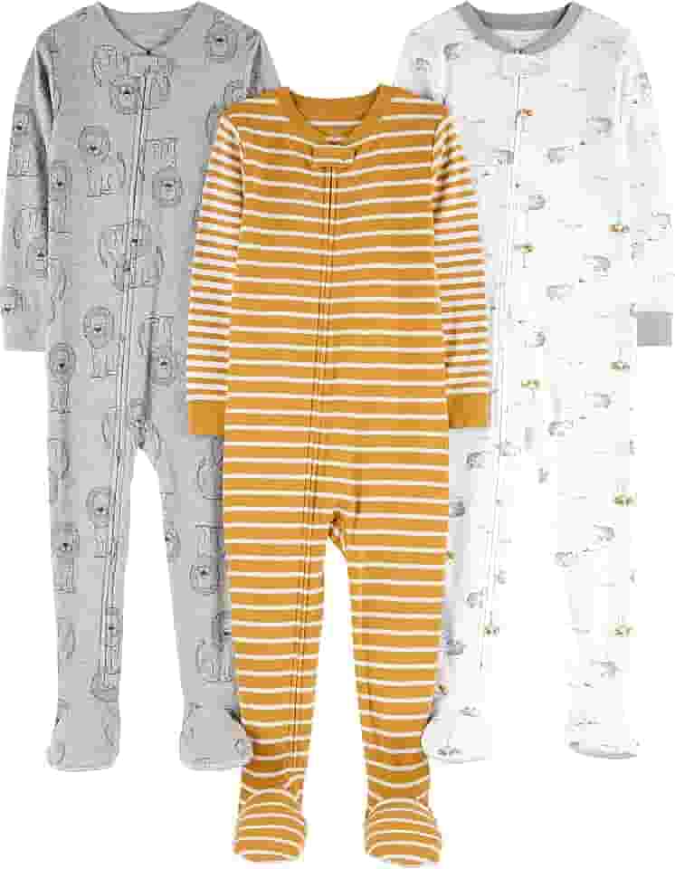 Macacão de dormir para bebês Pijama de algodão com pés justos Simple Joys by Carter'sMeninos