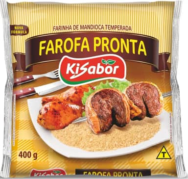 KiSabor Farofa Pronta Com Tempero Kisabor 400 Gramas