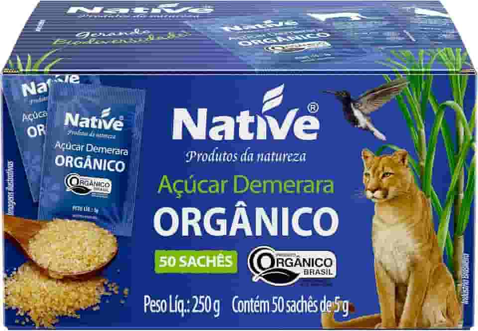 Native Açúcar Demerara Orgânico 50 Sachês De 5G