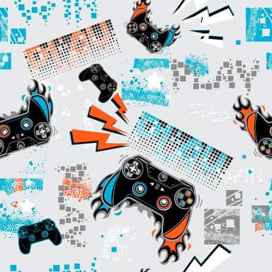 Papel De Parede Adesivo Gamer Video Game 5m