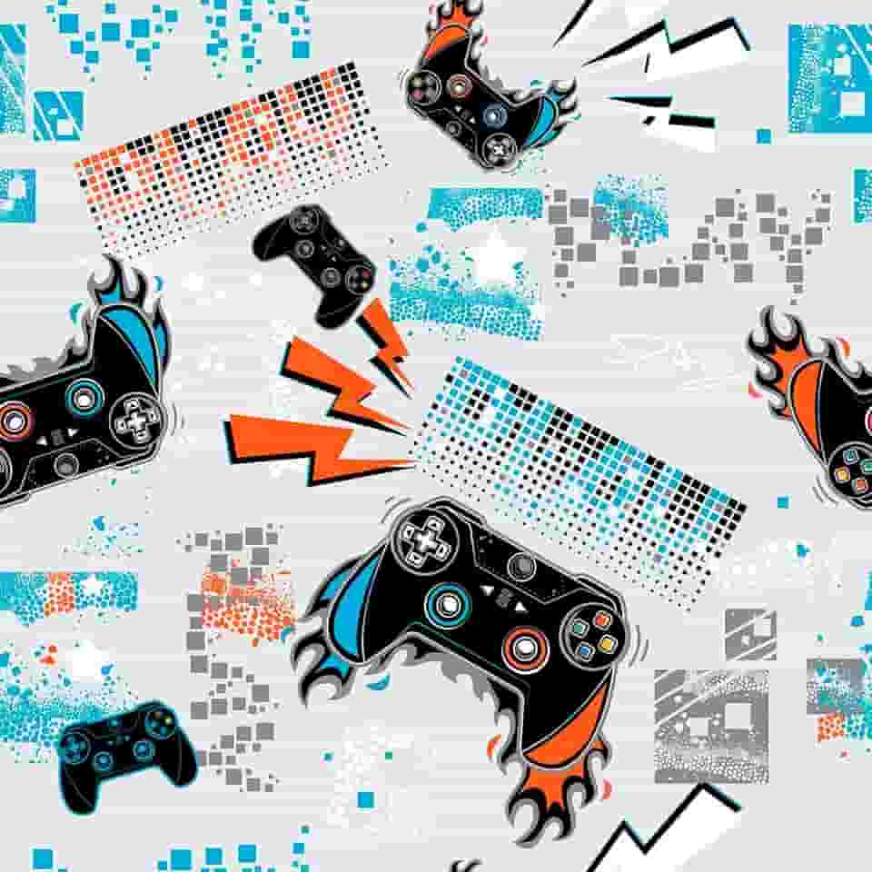 Papel De Parede Adesivo Gamer Video Game 5m