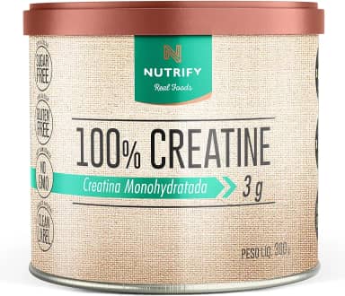 Nutrify - 100% Creatine 3g de Creatina por Dose - Suplemento Alimentar para Suporte Energético - Sem Glúten, Sem Lactose, Sem Açúcar, Vegana - Lata 300g