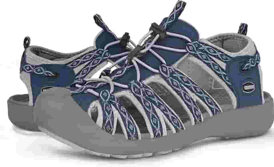 Sandálias femininas de caminhada com bico fechado, impermeável, leve, ajustável, para caminhada, atlética, respirável, para praia, verão, aventura, confortável, esportes ao ar livre