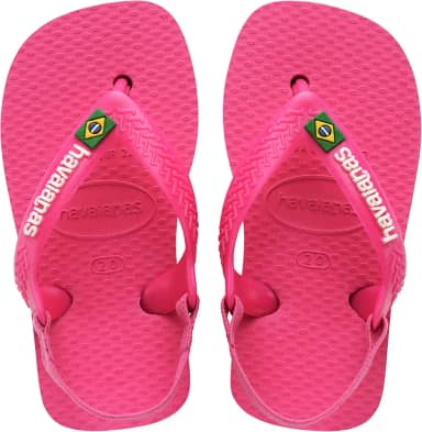 Chinelo Havaianas New Baby Brasil Logo Rosa Flux 22