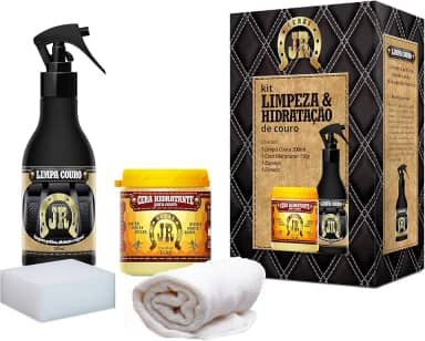 Kit Limpa e Hidrata Couro JR - 200g - Banco automotivo, jaqueta, sofá, sela, bolsa, bota e sapato em couro