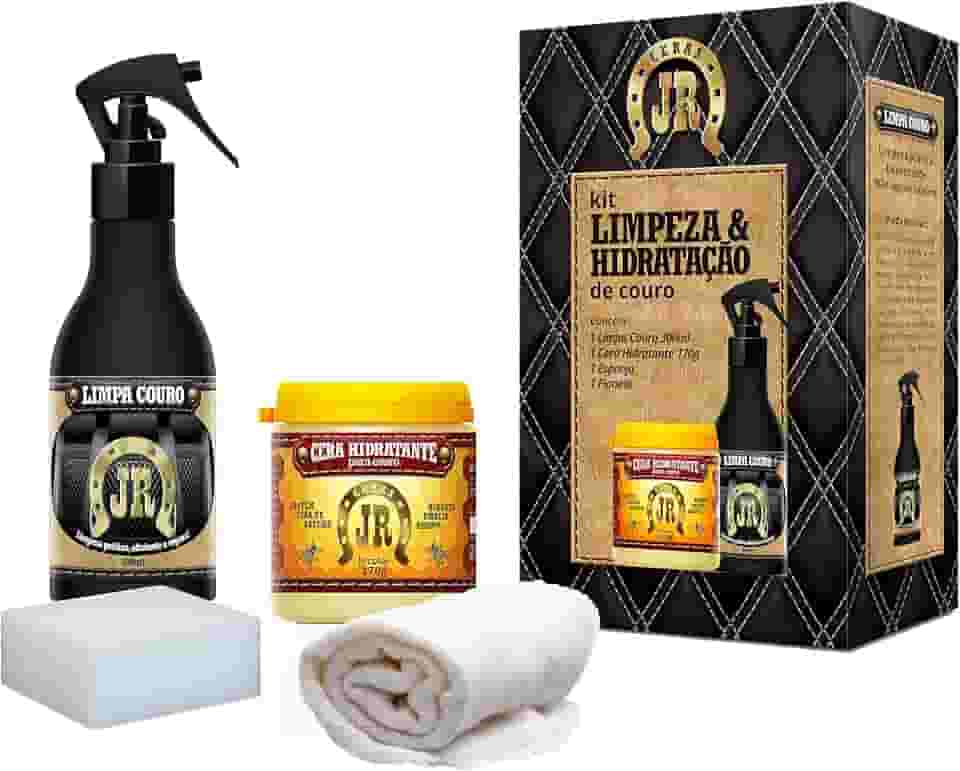 Kit Limpa e Hidrata Couro JR - 200g - Banco automotivo, jaqueta, sofá, sela, bolsa, bota e sapato em couro