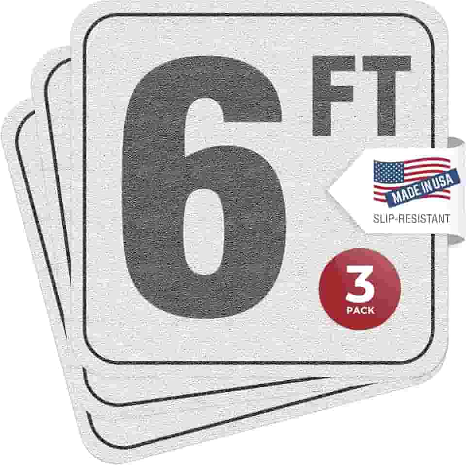 Aquatic Custom Tile, Marcadores de profundidade de piscina de 1,8 m, adesivos de vinil de 15 x 15 cm, marcadores de número de piscina, sinalização de segurança de piscina, adesivos adesivos de